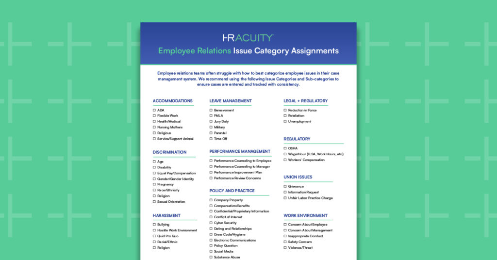 ER Issue Category Assignments Featured Image