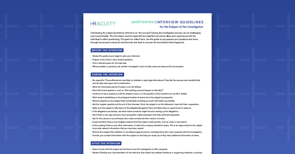 Investigation Interview Guidelines Featured Image